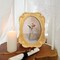 Vintage 5x7 Gold Oval Picture Frame Antique Ornate Table Top and Wall Mounting Photo Frame with High Definition Glass Front for Home Decor, Retro Photo Gallery, Old-Fashioned Art, Gold